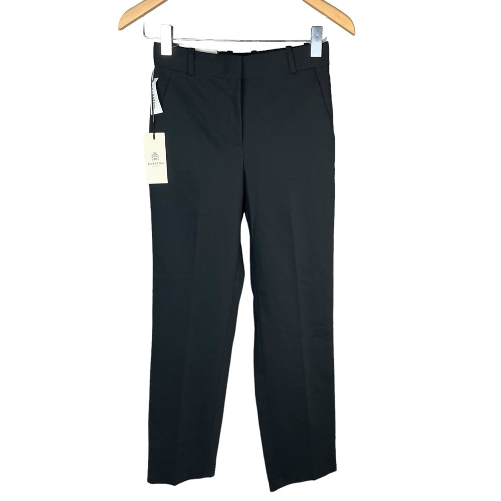 NWT Aritzia Babaton Atelier Womens New Command Mid Rise Slim Fit Black Pant